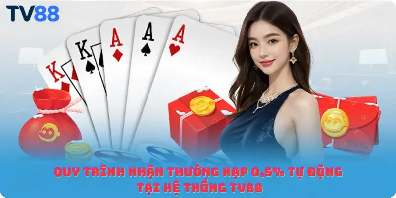 Quy trình nhận thưởng nạp 0,5% tự động tại hệ thống TV88